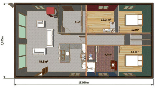 Casa tipo - LA SAFIRA - PBM BLOC - Global Green System - ecologica / passiva / contemporanea