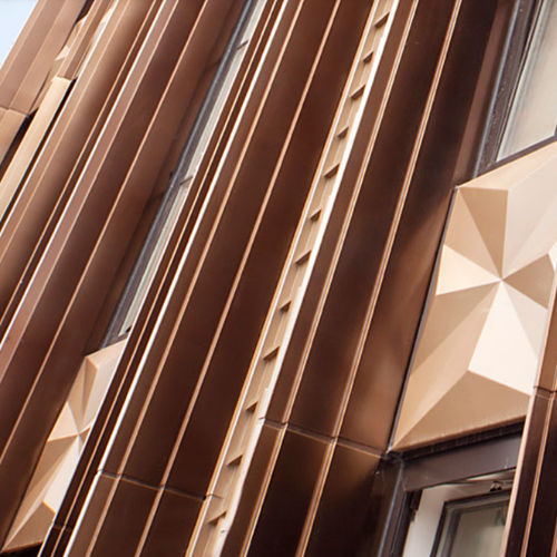 Lastra di paramento in alluminio - DURANIZE BRONZE VIBRATION - POHL Metal Systems GmbH - da esterno / contemporanea / levigata