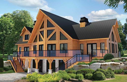 Casa in legno massiccio assemblato - Denver - TIMBER BLOCK  - ecologica / classica / a due piani