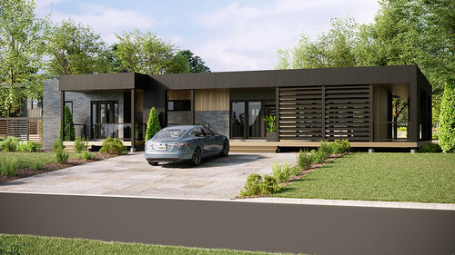 Casa in legno massiccio assemblato - Sun Lakes - TIMBER BLOCK  - ecologica / contemporanea / MOB