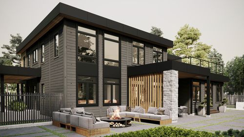 Casa in pseudomuratura - Ballinger - TIMBER BLOCK  - contemporanea / con terrazza / MOB