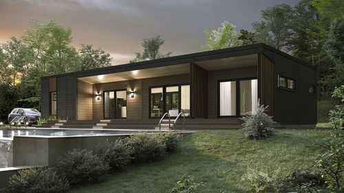 Casa in pseudomuratura - Austin - TIMBER BLOCK  - contemporanea / a un piano / con terrazza