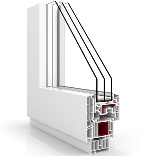 Finestra in PVC - PREMIUM : V82 MODERN DESIGN - VETREX  - a battente / a tripli vetri / termoisolante
