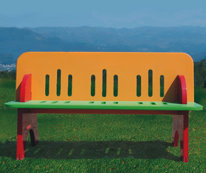 Panca da giardino contemporanea - ECO PARK - CARMO - in polietilene / per bambini