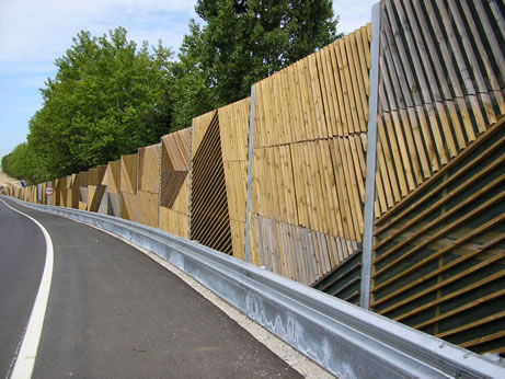 Barriera acustica - ABSORBING - CARMO - fissa / in legno / per spazio pubblico