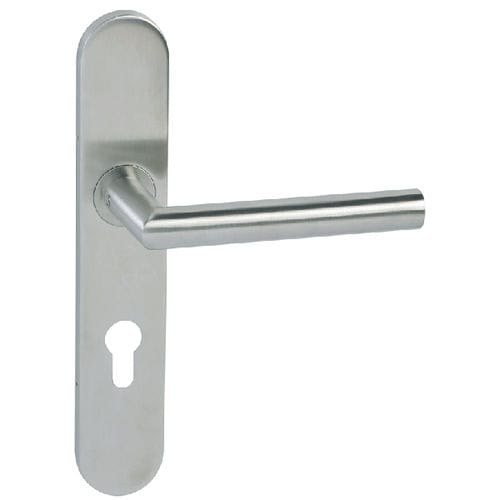 Maniglia per porta - Lazer - DESIGN-MAT - in acciaio inossidabile spazzolato / classica / per uso residenziale