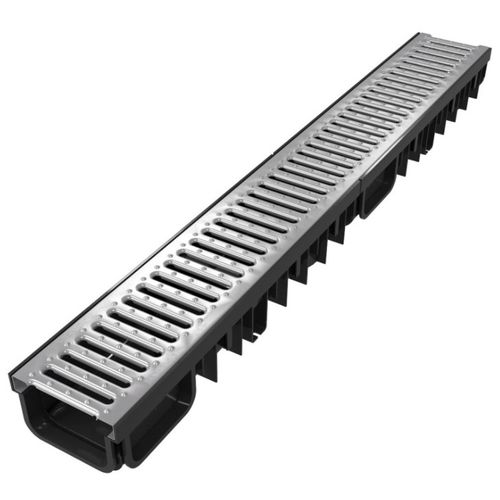 Canaletta con griglie - 3800150901915 - DEVOREX PLC - griglia in acciaio galvanizzato / per edificio ad uso pubblico / da pavimento