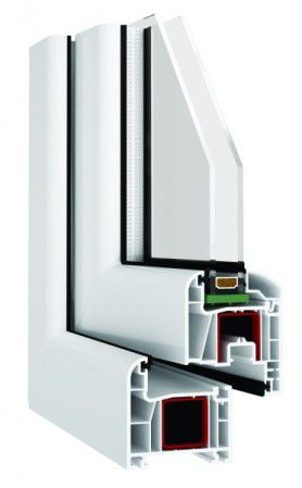 Finestra in PVC - AVANTGARDE  - DOBROPLAST - a battente / a doppi vetri / a taglio termico