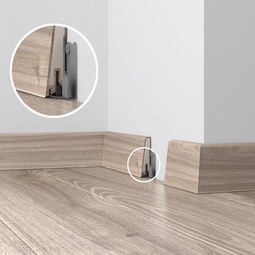 Battiscopa beige - USL 60 CLIP - DÖLLKEN Profiles GmbH - argentato / bianco / marrone
