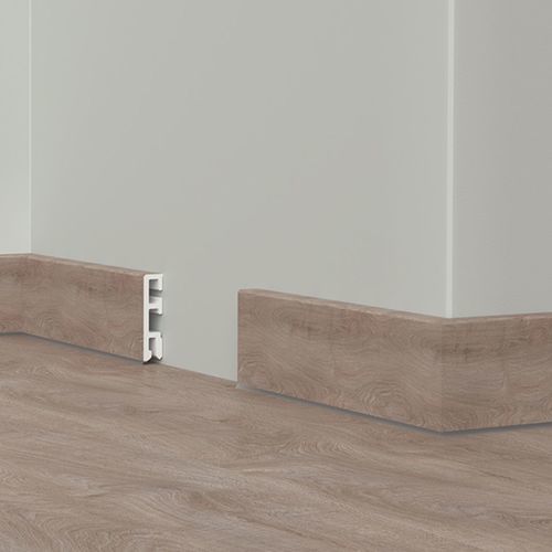 Battiscopa bianco - USL 60 CUBICA - DÖLLKEN Profiles GmbH - argentato / polimerico / in PVC