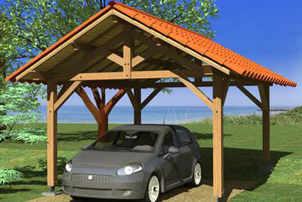 Tettoia per posto-auto in legno - GIPEN
