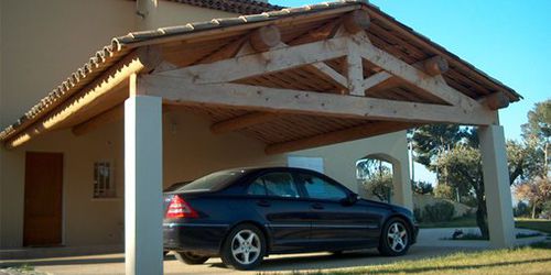 Ossatura in legno massello - GIPEN - per tettoia di posto auto