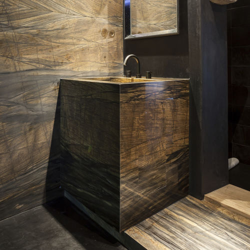 Lavabo autoportante - VAN DEN WEGHE - in pietra naturale / su misura / quadrato