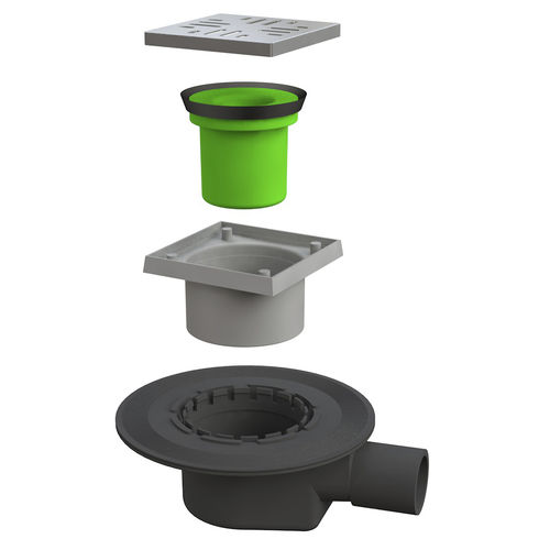 Piletta in ABS - GO-GO 6195IX32B2 - BONOMINI S.R.L. - in acciaio inossidabile / per doccia / con griglia