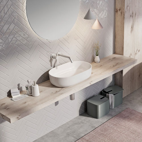 Lavabo da appoggio - NEO O - BALTECO AS - in Solid Surface / rotondo / senza foro