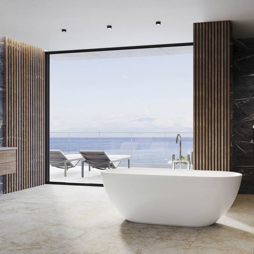 Vasca da bagno ovale - FABO - BALTECO AS - ad isola / per ambiente abitativo / in Solid Surface