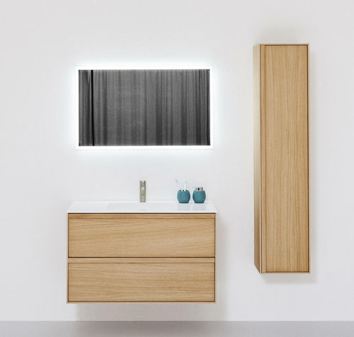 Mobile lavabo sospeso - CARRE - BALTECO AS - in rovere / in MDF / in Solid Surface