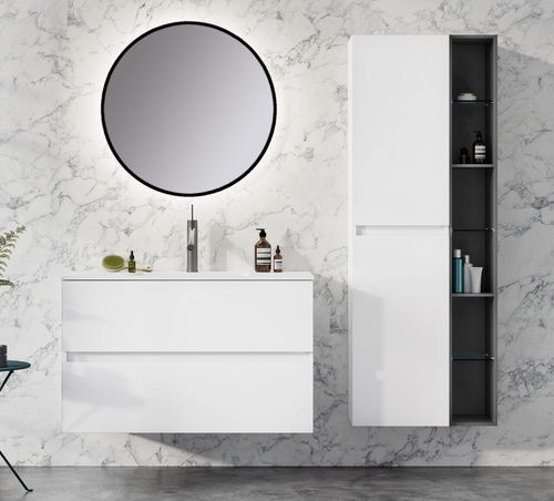 Specchio da bagno a muro - AG series - BALTECO AS - contemporaneo / rotondo / in alluminio