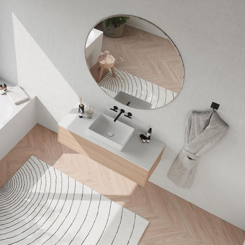 Lavabo da appoggio - Neo Q - BALTECO AS - in Solid Surface / rettangolare / senza foro