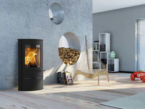Stufa a legna - LIVA 5 - LOTUS Heating Systems A/S - a 3 facce / contemporanea / in acciaio
