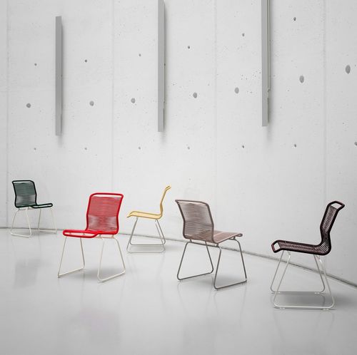 Sedia da pranzo contemporanea - Panton One  - Montana Furniture - da interno / in poliuretano / con supporto in acciaio inossidabile