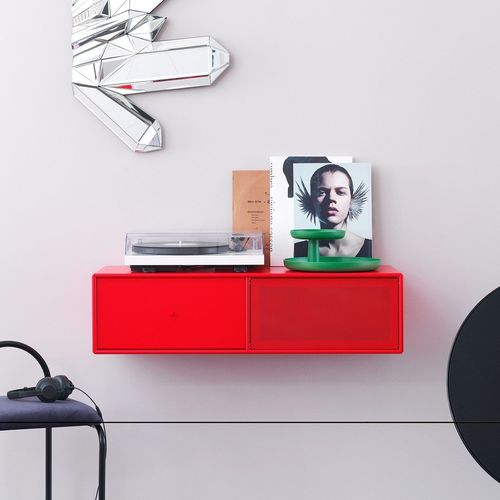 Mobile porta TV contemporaneo - VL11 - Montana Furniture - lowboard / in MDF laccato / rosso