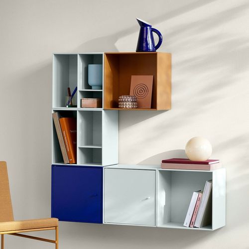 Mobile contenitore da parete - Mini 1003 - Montana Furniture - grigio / arancione / giallo