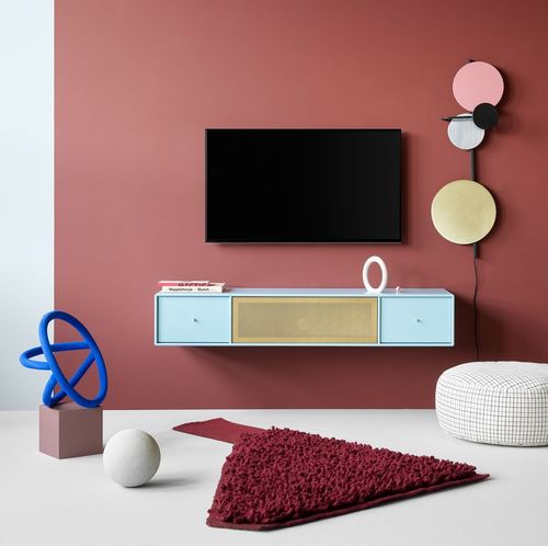 Mobile porta TV contemporaneo - OCTAVE II - Montana Furniture - con cassetti / 3 porte / con moderno rotelle