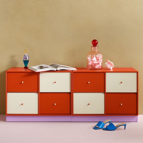 Battiscopa bianco - 1207 - Montana Furniture - nero / grigio / rosa