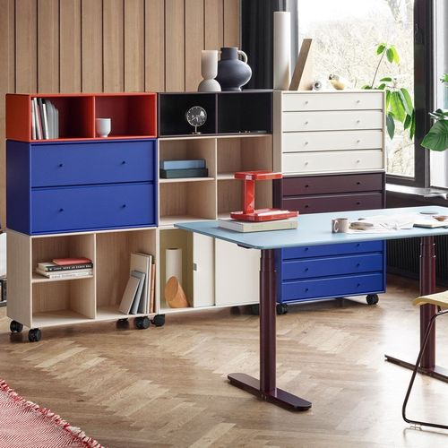 Mobile contenitore da terra - 6125 - Montana Furniture - da parete / con rotelle / contemporaneo