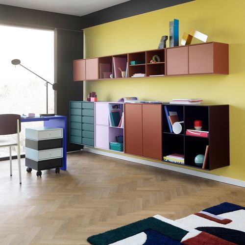 Cassettiera per ufficio in MDF laccato - 1143 - Montana Furniture - 4 cassetti / con rotelle
