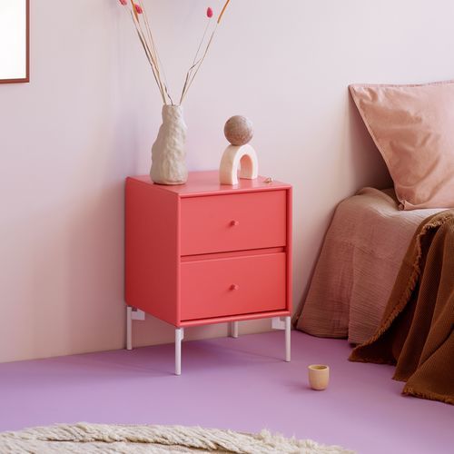 Comodino contemporaneo - DRIFT - Montana Furniture - in MDF laccato / con supporto in ottone / rettangolare