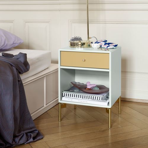 Comodino contemporaneo - 6262 - Montana Furniture - in MDF laccato / con supporto in MDF laccato / rettangolare