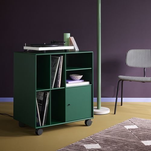 Mobile contenitore con rotelle - SPIN II - Montana Furniture - contemporaneo / in MDF laccato / grigio
