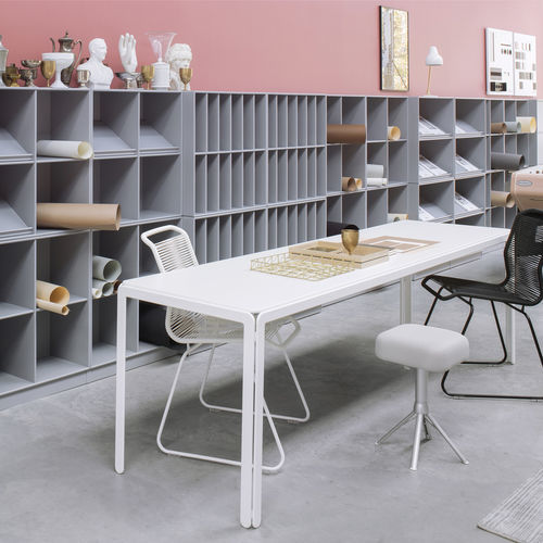 Tavolo da lavoro contemporaneo - DJOB AJE180 - Montana Furniture - in laminato / impiallacciato in legno / in linoleum