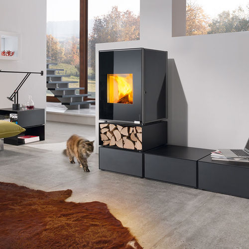 Stufa a legna - HOT BOX® 2000 - Wodtke GmbH - 7 kW / contemporanea / in metallo