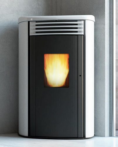 Stufa a pellet - MIMOSA DUCTABLE - COLA GF WÄRMETECHNIK - ad angolo / contemporanea / in acciaio