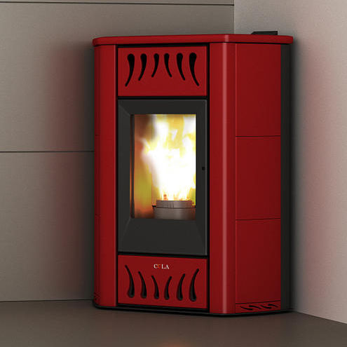 Termostufa a pellet - TERMO BLITZ PLUS - COLA GF WÄRMETECHNIK - ad angolo / contemporanea / in acciaio