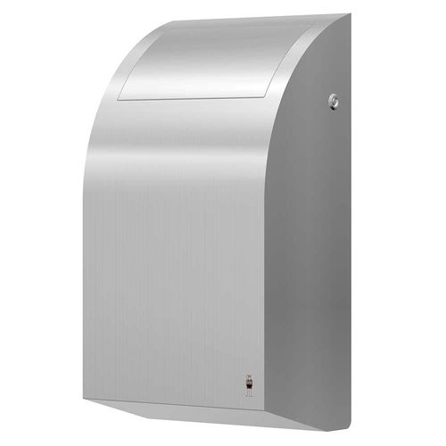 Portarifiuti da bagno - 284 - DAN DRYER A/S - da parete / in acciaio inossidabile spazzolato / con coperchio basculante