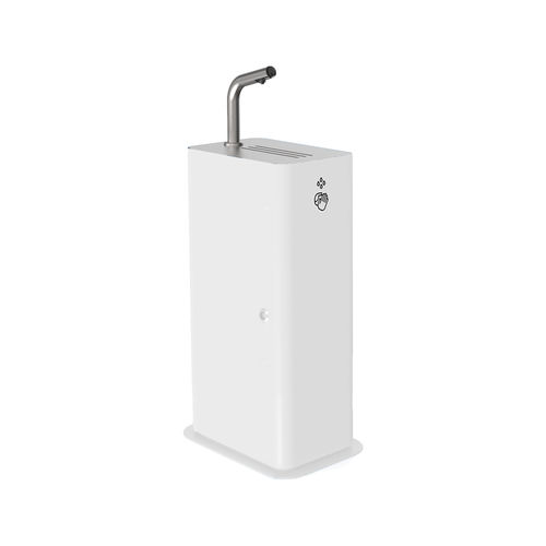 Distributore di gel igienizzante ad isola - JUNIOR 3492 - DAN DRYER A/S - automatico / con logo personalizzato / in acciaio inossidabile