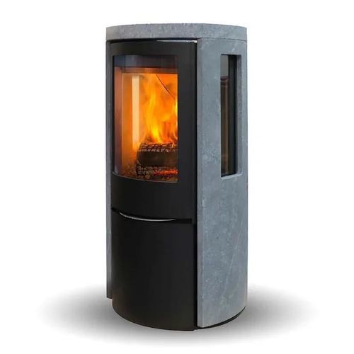 Stufa a legna - COZY CLASSIC SOAPSTONE SIDEGLASS - Jydepejsen A/S - da appoggio / a 3 facce / contemporanea