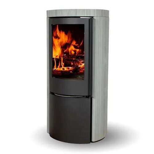 Stufa a legna - COZY MODERN GREY WOOD SANDSTONE - Jydepejsen A/S - da appoggio / contemporanea / in steatite