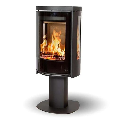 Stufa a legna - COZY MODERN BASE SIDEGLASS - Jydepejsen A/S - da appoggio / contemporanea / in steatite