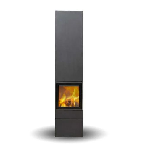 Stufa a legna - CUBIC 215 - Jydepejsen A/S - da appoggio / minimalista / in acciaio
