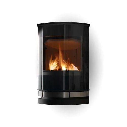 Stufa a legna - ELEGANCE CLASSIC WALL - Jydepejsen A/S - da parete / contemporanea / in acciaio