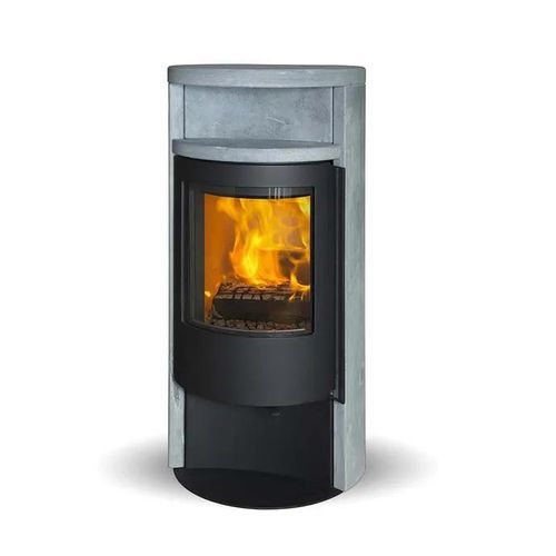 Stufa a legna - ORION SOAPSTONE - Jydepejsen A/S - da appoggio / contemporanea / in acciaio