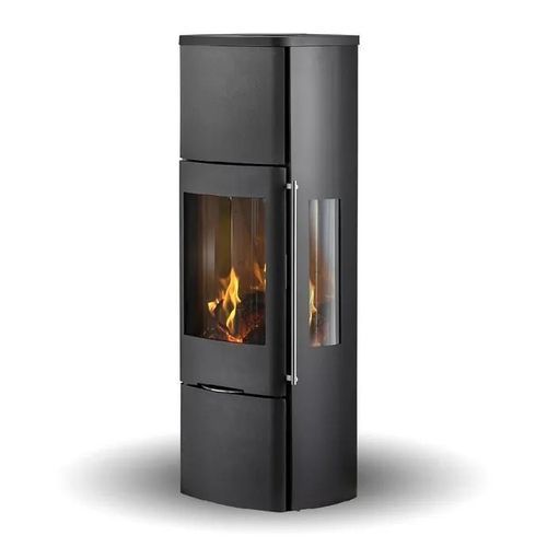 Stufa da appoggio - SENZA HIGH SIDEGLASS - Jydepejsen A/S - a 3 facce / contemporanea / in acciaio