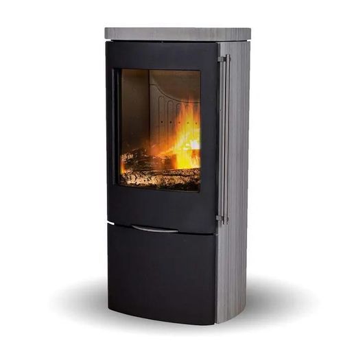 Stufa a legna - SENZA GREY WOOD SANDSTONE - Jydepejsen A/S - da appoggio / contemporanea / in acciaio