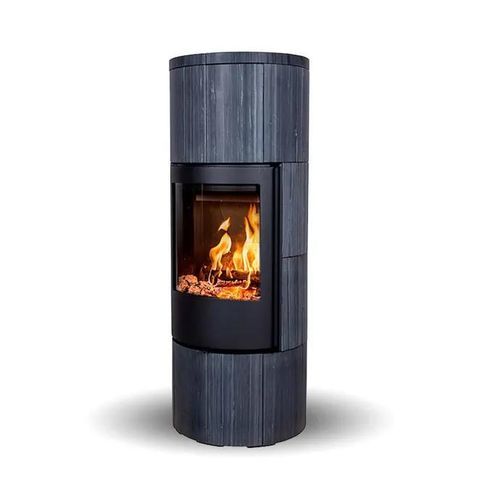 Stufa a legna - TROJA 44 DARK SANDSTONE - Jydepejsen A/S - da appoggio / contemporanea / in steatite