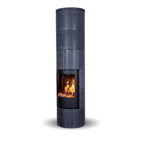 Stufa a legna - TROJA 46 DARK SANDSTONE - Jydepejsen A/S - da appoggio / contemporanea / in acciaio